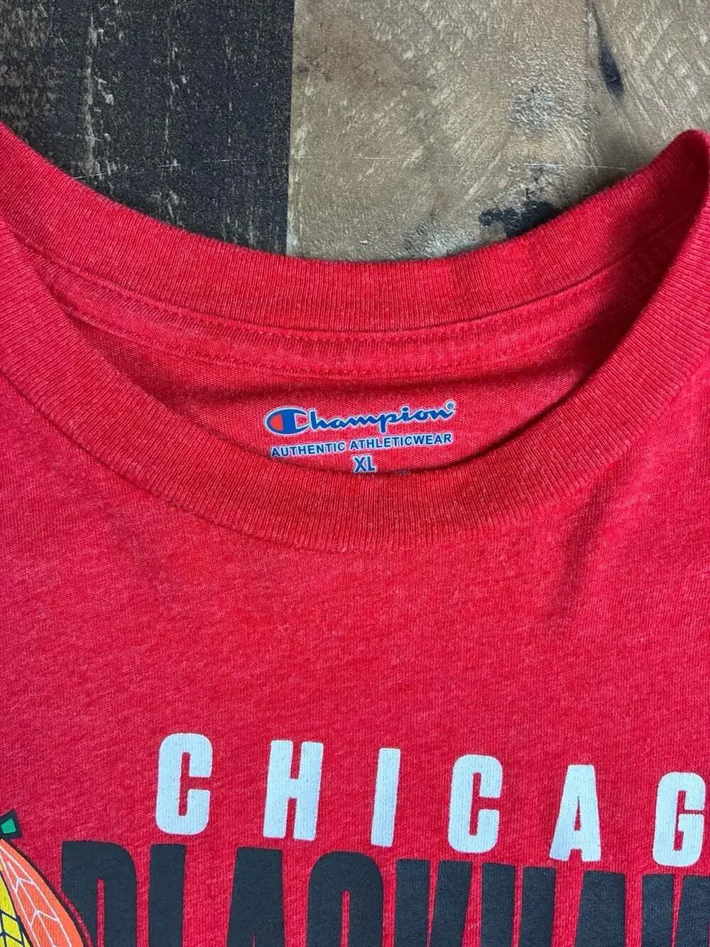 Champion‎ NHL Chicago Blackhawks Men's Tee T-Shirt Red Size XL - Picture 3 of 5